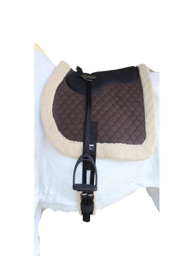 Professional Equine Horse Quilted English Bareback PAD Trail Fleece Neoprene Brown 72F47BR - Image 1
